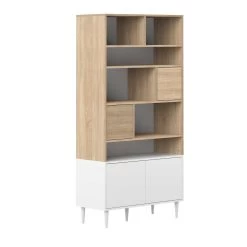 Boekenkast Horizon Groot - Eik/wit -Songmics Winkel 7150X0303A01 Bookcase natural oak and white 2 14d9