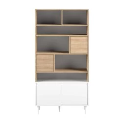Boekenkast Horizon Groot - Eik/wit -Songmics Winkel 7150X0303A01 Bookcase natural oak and white 3 8a82