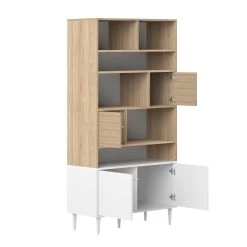 Boekenkast Horizon Groot - Eik/wit -Songmics Winkel 7150X0303A01 Bookcase natural oak and white 6 6b4b