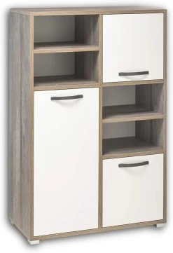 Commode Petrus 96cm Met 3 Deuren - Wit/drijfhout -Songmics Winkel 71BykIcrFXL. AC SL1500 fe09