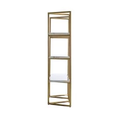 RICHMOND Wandkast Lagrange 165cm 3 Legplanken - Goud/wit -Songmics Winkel 7257 2 cc5a