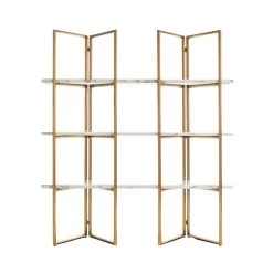 RICHMOND Wandkast Lagrange 165cm 3 Legplanken - Goud/wit -Songmics Winkel 7257 5 77b9