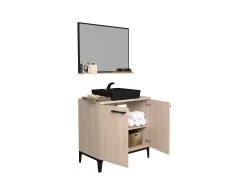 Badkamerkast Dotan Met 2 Deuren & Spiegel - Eik 21 Badkamerkast Dotan Met 2 Deuren & Spiegel - Eik -Songmics Winkel 726628 COD 03c8