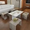 Houten Kunst Salontafel Set | 18mm Dik | Wit Cordoba -Songmics Winkel 731WAT2802 20 201 2f03