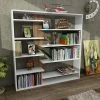 Boekenplank Wooden Art | 125 X 22 X 126 Cm | Wit Notenhout -Songmics Winkel 731WAT3614 20 201 3634