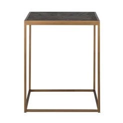 RICHMOND Bijzettafel Bony 50x50cm Visgraatmotief - Zwart/geborsteld Goud -Songmics Winkel 7372 2 3608