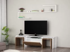 Furny Home TV-meubel | 100% Melamine Gecoat | 18mm Dik | 140cm Breedte | Wit Notenhout -Songmics Winkel 756FRN3026 20 202 1cf7