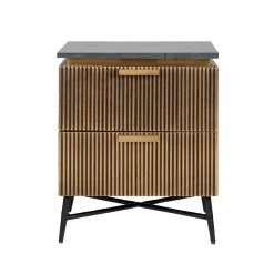 RICHMOND Nachtkastje Aarons 50,5cm 2 Lades - Goud -Songmics Winkel 7572 5 fe9c