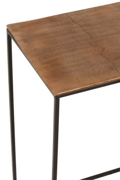 Set Van Drie Bijzettafel Rechthoek Aluminium Roest -Songmics Winkel 7590 4 e2e9