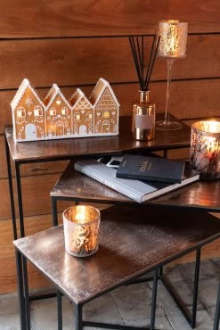 Set Van Drie Bijzettafel Rechthoek Aluminium Roest -Songmics Winkel 7590 B d719