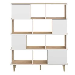 Boekenkast Nosk | 119,6 X 40 X 147 Cm | Wit -Songmics Winkel 7770X8021A00 Iconic Bookcase natural oak and white 2 3c58