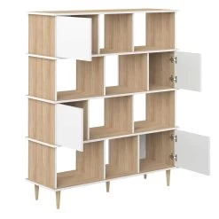 Boekenkast Nosk | 119,6 X 40 X 147 Cm | Wit -Songmics Winkel 7770X8021A00 Iconic Bookcase natural oak and white 4 5c97