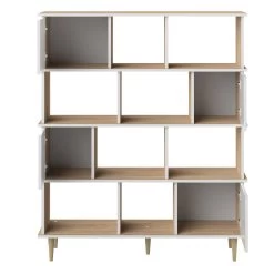 Boekenkast Nosk | 119,6 X 40 X 147 Cm | Wit -Songmics Winkel 7770X8021A00 Iconic Bookcase natural oak and white 5 f982
