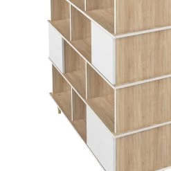 Boekenkast Nosk | 119,6 X 40 X 147 Cm | Wit -Songmics Winkel 7770X8021A00 Iconic Bookcase natural oak and white 7 014d