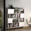 Boekenkast Nosk | 119,6 X 40 X 147 Cm | Wit -Songmics Winkel 7770X8021A00 Iconic Bookcase natural oak and white 9 40f3