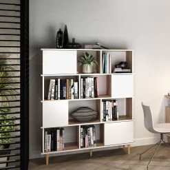 Boekenkast Nosk | 119,6 X 40 X 147 Cm | Wit