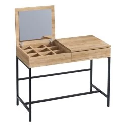 Elegante Eiken Zwarte Make-up Tafel - Opbergruimte En Stijl -Songmics Winkel 793ELG4101 5 3821