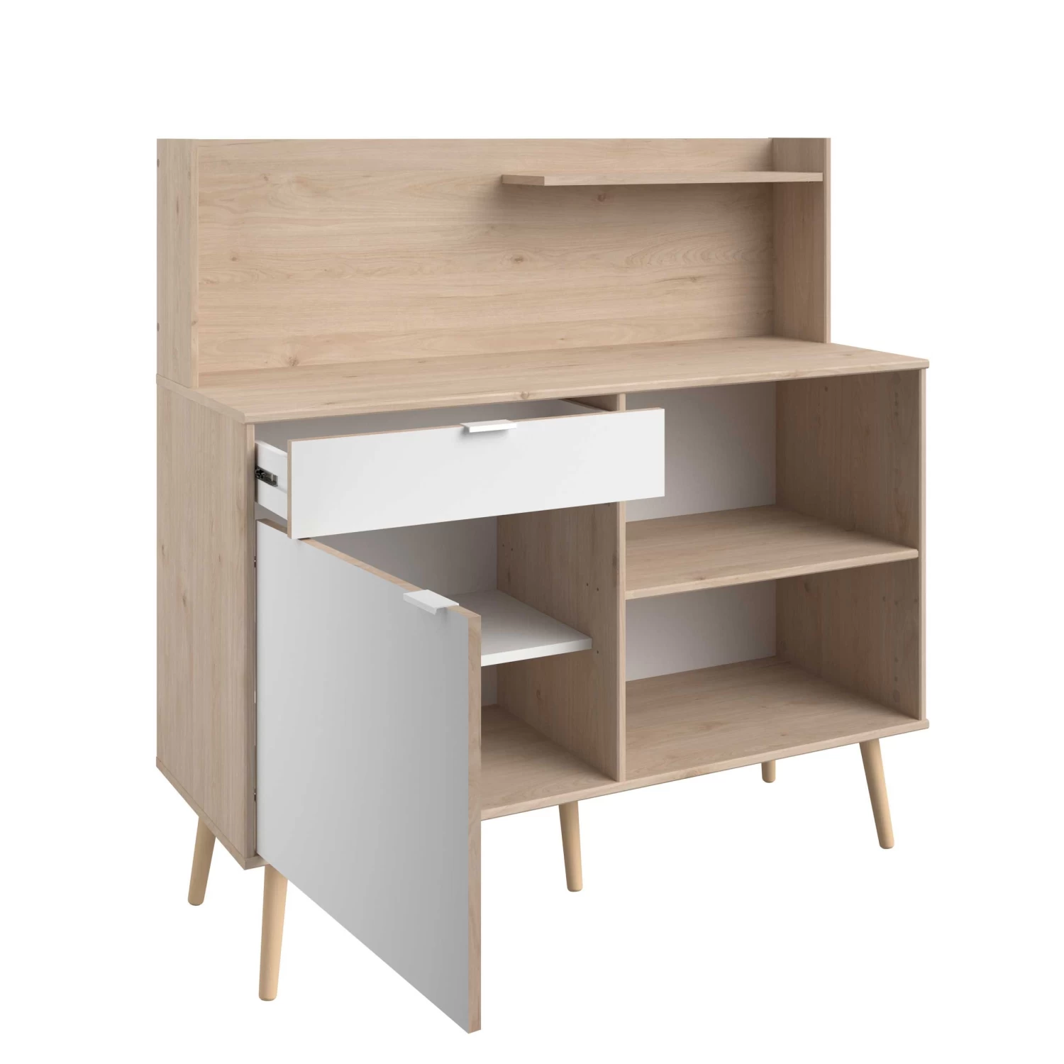 Keukenkast Filipa 118cm, 1 Deur & 1 Lade - Wit/eik Decor 7 Keukenkast Filipa 118cm, 1 Deur & 1 Lade - Wit/eik Decor - Afbeelding 5