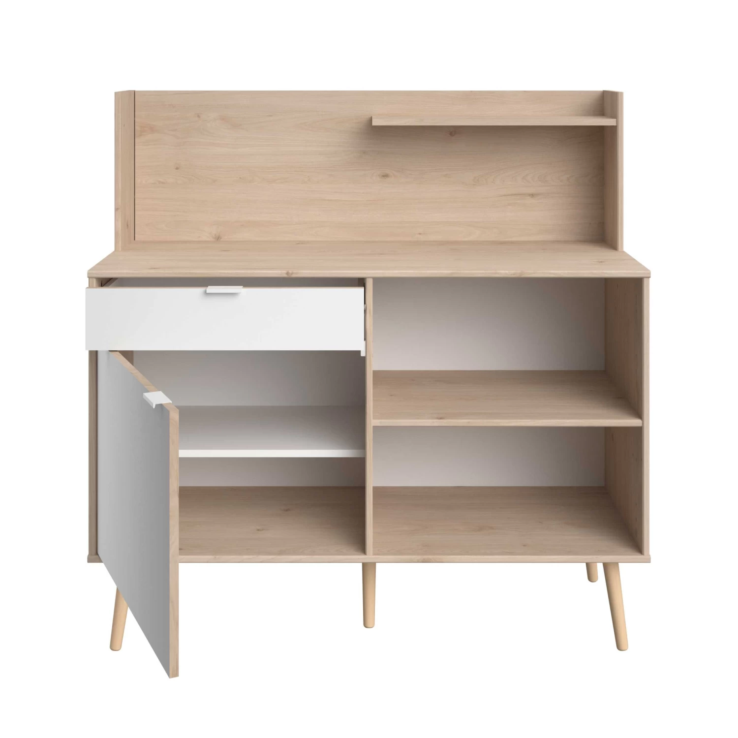 Keukenkast Filipa 118cm, 1 Deur & 1 Lade - Wit/eik Decor 12 Keukenkast Filipa 118cm, 1 Deur & 1 Lade - Wit/eik Decor - Afbeelding 10