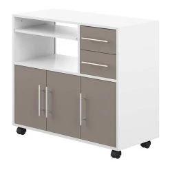 Bijzetkastje Cesar Voor Magnetron - Wit/taupe -Songmics Winkel 8035A2191A80 Marius Low taupe 2 265b