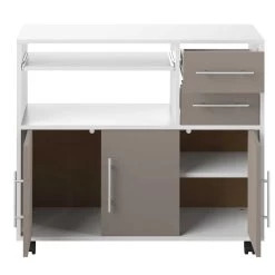 Bijzetkastje Cesar Voor Magnetron - Wit/taupe -Songmics Winkel 8035A2191A80 Marius Low taupe 5 0558