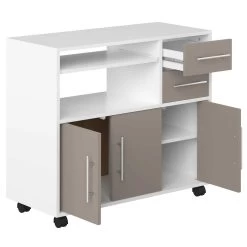 Bijzetkastje Cesar Voor Magnetron - Wit/taupe -Songmics Winkel 8035A2191A80 Marius Low taupe 6 0f69