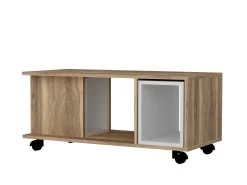 100% Melamine Gecoate Salontafel | Tera Home | 18mm Dikte | 100x44x45cm | Inclusief Nesttafel | Wit Notenhout -Songmics Winkel 804TRH2806 20 203 a6df