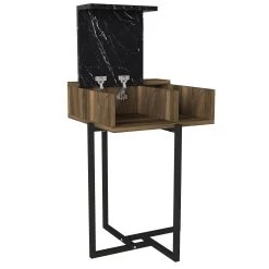 Tera Home Bijzettafel - 18mm Dikte | Metalen Frame | 44" Breedte | Notenhout -Songmics Winkel 804TRH2834 20 206 61d9