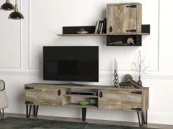 Tera Home TV-meubel | 100% Melamine Gecoat | 18mm Dikte | Metalen Poten | Beige Hout -Songmics Winkel 804TRH3030 20 202 aab0