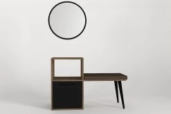 Tera Home Commode | 100% Melaminegecoat Met 18mm Dikte | Inclusief Spiegel | Kleur: Notelaarzwart -Songmics Winkel 804TRH3544 20 207 e353