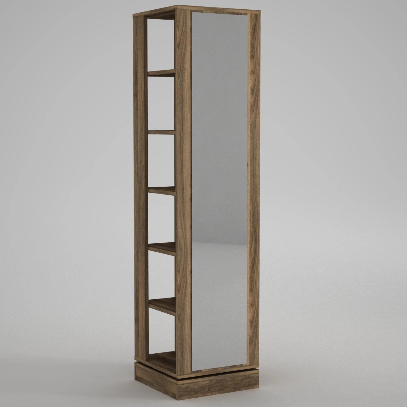 Garderobeset Tera Home | 44 X 44 X 180 Cm | Inclusief Spiegel | Walnoot 4 Garderobeset Tera Home | 44 X 44 X 180 Cm | Inclusief Spiegel | Walnoot - Afbeelding 2