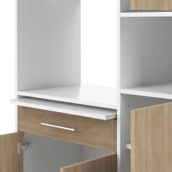 Keukenkast Liana Voor Magnetron - Wit/eik -Songmics Winkel 8070X2134A80 Louise white and natural oak 8 f4b0