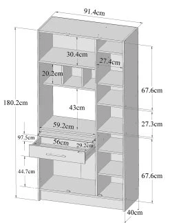 Keukenkast Liana Voor Magnetron - Wit/rood -Songmics Winkel 8070X2179A80 Louise white and red 10 15e0