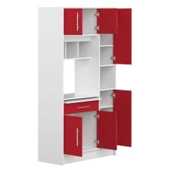 Keukenkast Liana Voor Magnetron - Wit/rood -Songmics Winkel 8070X2179A80 Louise white and red 4 0ecb