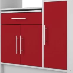 Keukenkast Liana Voor Magnetron - Wit/rood -Songmics Winkel 8070X2179A80 Louise white and red 7 f522