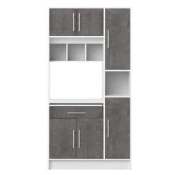 Keukenkast Liana Voor Magnetron - Wit/beton -Songmics Winkel 8070X2198A80 Louise white and concrete 3 ef51