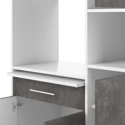 Keukenkast Liana Voor Magnetron - Wit/beton -Songmics Winkel 8070X2198A80 Louise white and concrete 8 feae