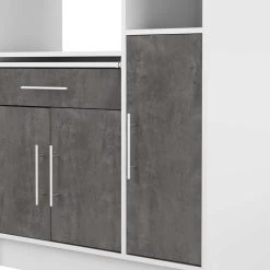 Keukenkast Liana Voor Magnetron - Wit/beton -Songmics Winkel 8070X2198A80 Louise white and concrete 9 8d18