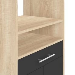 Bijzetkastje Jeanine Voor Microgolfoven - Eik/zwart -Songmics Winkel 8071A3476A80 Jeanne natural oak and black 10 cf5e