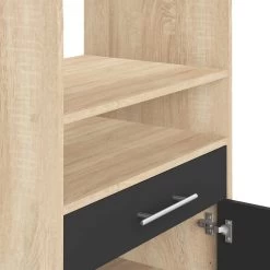 Bijzetkastje Jeanine Voor Microgolfoven - Eik/zwart -Songmics Winkel 8071A3476A80 Jeanne natural oak and black 11 c32d