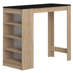 Bartafel Aravis 115x50 Met Opbergruimte - Eik/zwart -Songmics Winkel 8080A3476X00 Aravis natural oak and black 2 901c