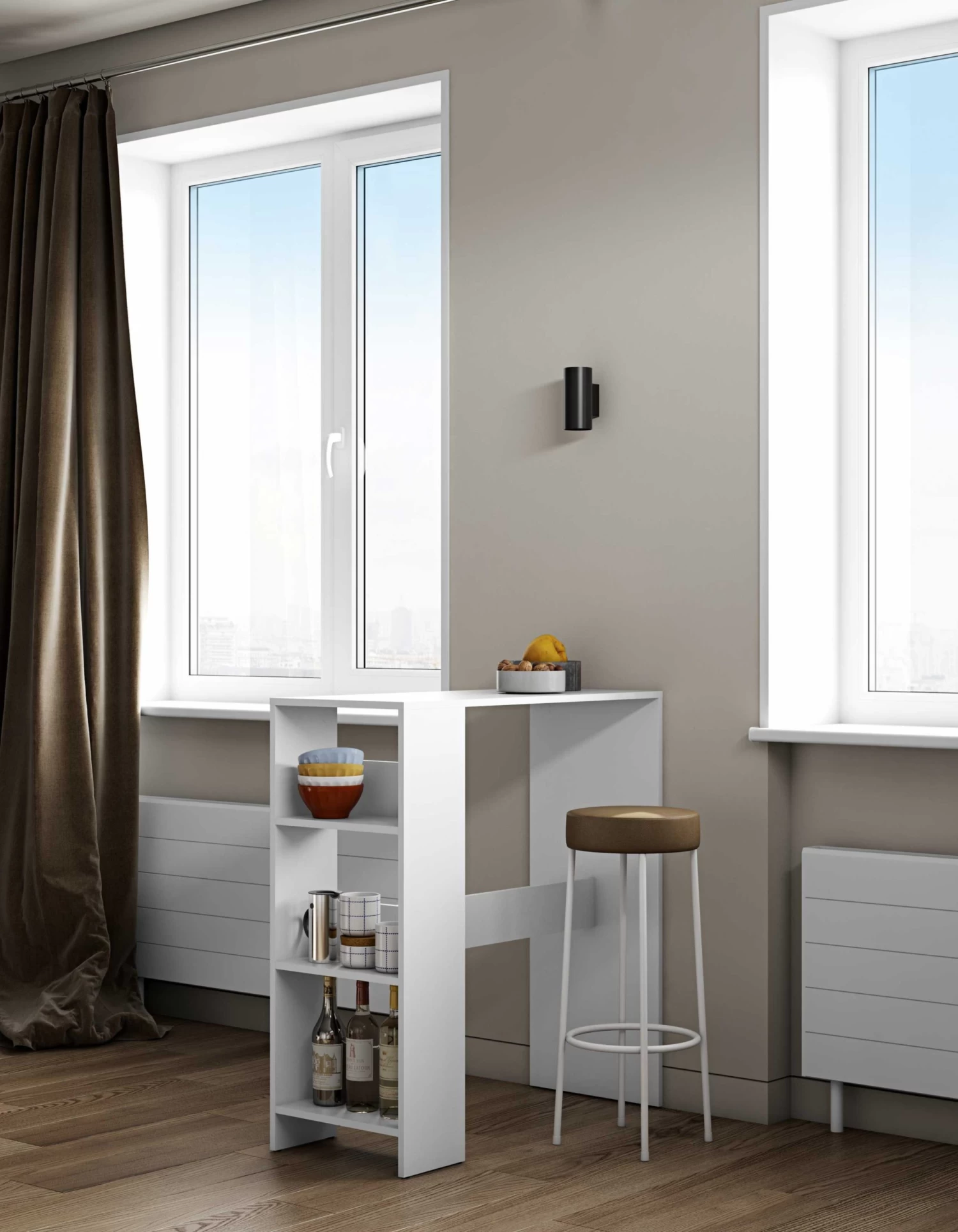 Bartafel Carnilla 94x40 Met Opbergruimte - Wit 9 Bartafel Carnilla 94x40 Met Opbergruimte - Wit - Afbeelding 7