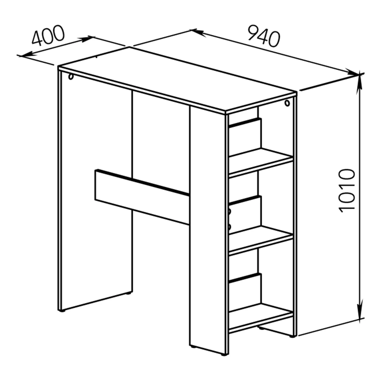 Bartafel Carnilla 94x40 Met Opbergruimte - Wit 8 Bartafel Carnilla 94x40 Met Opbergruimte - Wit - Afbeelding 6