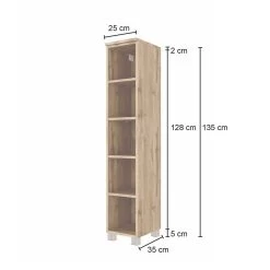 Open Kolomkast Sefa Laag 25cm - Wotan Eik 17 Open Kolomkast Sefa Laag 25cm - Wotan Eik -Songmics Winkel 813.1.0081 5 7279