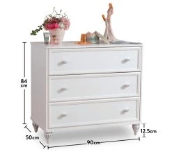 Dressoir | 100% Melamine Gecoat | 3 Laden | Zacht Sluitend | Romantica Serie | Veelkleurig -Songmics Winkel 813CLK3419 20 205 87c1