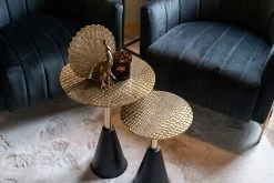 RICHMOND Bijzettafeltje Cabral ø40cm - Zwart/goud -Songmics Winkel 825080 825081 FO 0038 S4504 ANTRACIET VELVET SETTING 2 2692