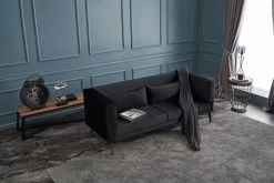 Comfort Ontmoet Stijl: 3-zits Fluwelen Bank Met Beukenhouten Frame - Zwart -Songmics Winkel 825BLC1572 20 203 f3b8