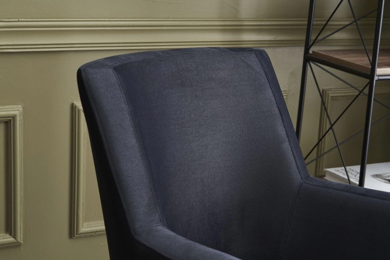Stijlvolle En Comfortabele Wing Chair | Antraciet Fluweel | Beukenhouten Poten 9 Stijlvolle En Comfortabele Wing Chair | Antraciet Fluweel | Beukenhouten Poten - Afbeelding 7