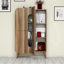Multifunctionele Kast Woody Fashion | 93 X 31,8 X 144 | Walnut Blue -Songmics Winkel 845HCT3907 20 203 fcd2
