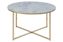 Salontafel Alisma ø80cm - Wit Marmer/ Goud -Songmics Winkel 84B55E16 184A 4E27 9564 C3189F3543B1 743d